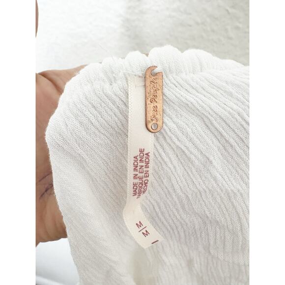 Free People Ambi White Maxi Skirt Size Medium Asymmetrical Hem Boho Fairy - Picture 5 of 13